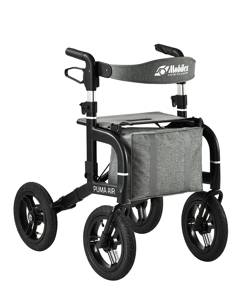 Puma Air Rollator front view with pneumatic tyres